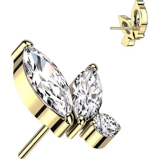 Titanium Top top marquise cut zirconias Push-In