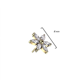 Top Top Flower 6 Marquise Cut Zirconia Push-In
