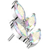 Titanium Top top marquise leaf zirconia Push-In