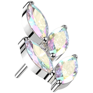 Titanium Top top marquise leaf zirconia Push-In