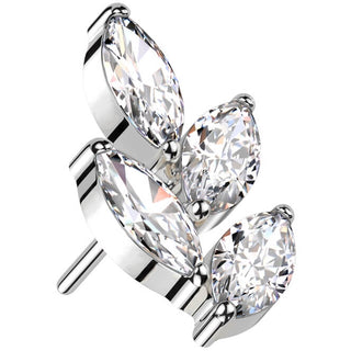 Titanium Top top marquise leaf zirconia Push-In