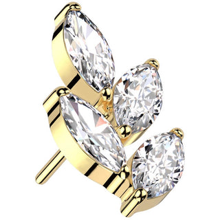 Titanium Top top marquise leaf zirconia Push-In