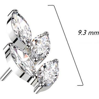 Titanium Top top marquise leaf zirconia Push-In