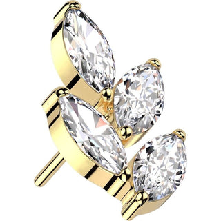 Titanium Top top marquise leaf zirconia Push-In