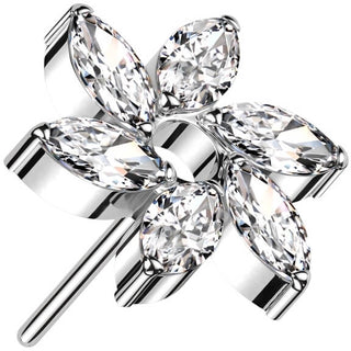 Titanium Top Flower Zirconia Push-In