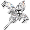 Titanium Top Top Butterfly Zirconia Push-In