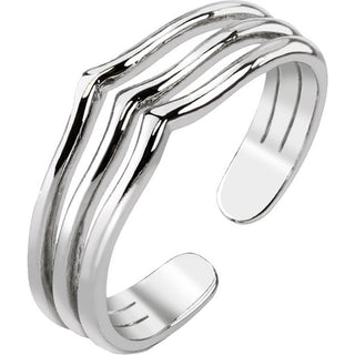 Fingerring Dreifach Linie Verstellbar Silber