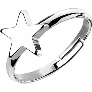 Fingerring Stern Verstellbar Silber