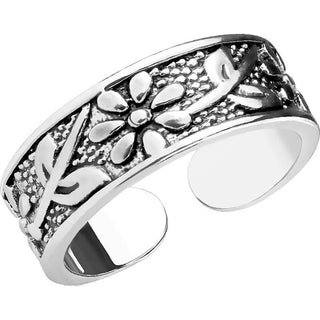 Fingerring Blume Verstellbar Silber