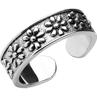 Fingerring Blume Verstellbar Silber