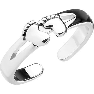 Fingerring Babyfuß Verstellbar Silber