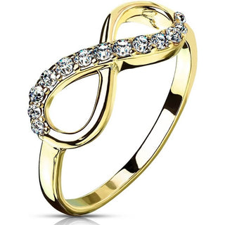Fingerring Unendlichkeit Zirkonia Gold PVD