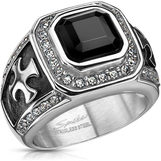 Fingerring Keltenkreuz Zirkonia Silber