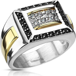 Fingerring Zweitönig Zirkonia