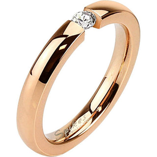 Fingerring Zirkonia Rund Roségold