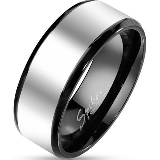 Fingerring Schwarz Silber