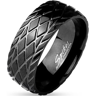 Fingerring Diamantschliff Schwarz