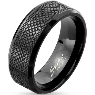 Fingerring Diamantschliff Schwarz