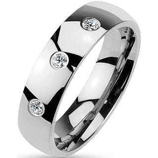 Fingerring 3 Zirkonia Silber