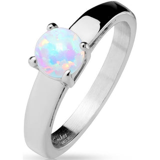 Fingerring Kugel Opal Silber