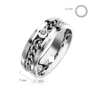 Fingerring Kette Zirkonia Silber