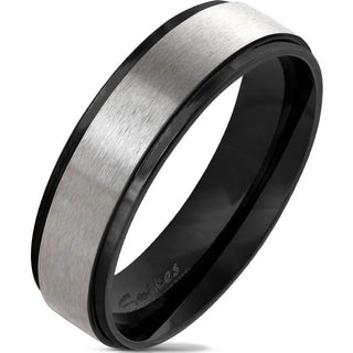 Fingerring Schwarz Silber