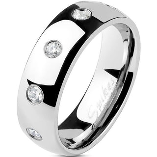 Fingerring 10 Zirkonia Silber
