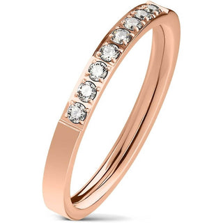 Fingerring 8 Zirkonia Roségold