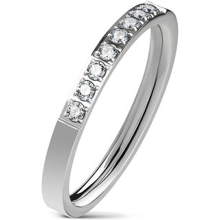 Fingerring 8 Zirkonia Silber