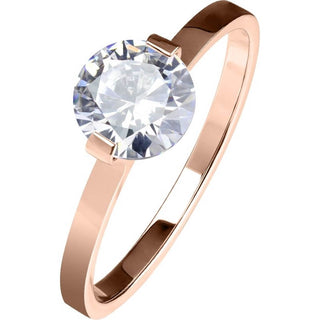 Fingerring Zirkonia Rund Roségold