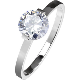 Fingerring Zirkonia Rund Silber