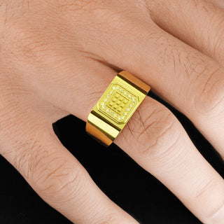 Fingerring Quadrat Zirkonia Gold