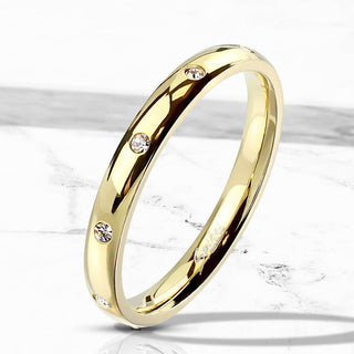 Fingerring 10 Zirkonia Gold