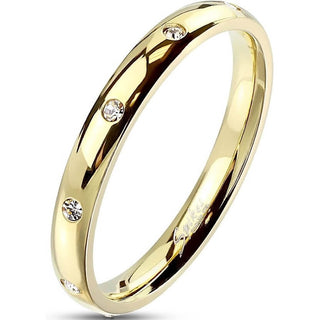 Fingerring 10 Zirkonia Gold