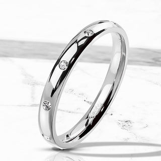 Fingerring 10 Zirkonia Silber