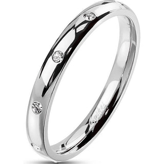 Fingerring 10 Zirkonia Silber