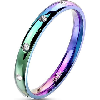 Fingerring 10 Zirkonia Regenbogen