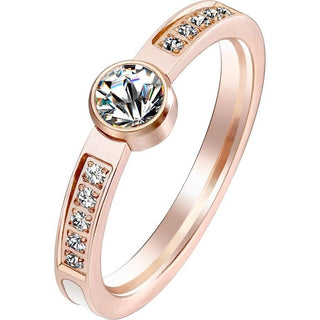 Fingerring Zirkonia Rund Roségold
