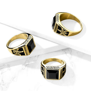 Fingerring Quadrat Zirkonia Gold