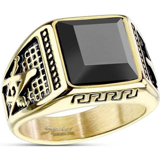 Fingerring Quadrat Zirkonia Gold