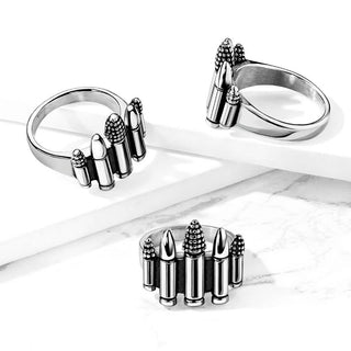 Fingerring Patronenhülsen Silber