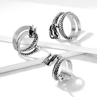 Fingerring Drache Silber