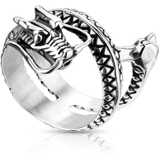 Fingerring Drache Silber