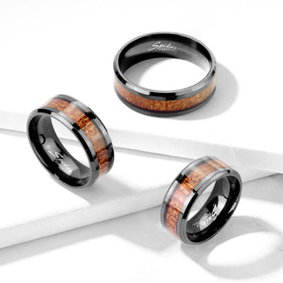 Fingerring Holz Schwarz