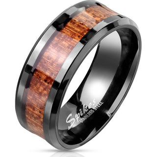 Fingerring Holz Schwarz
