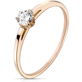 Fingerring Zirkonia Rund Roségold