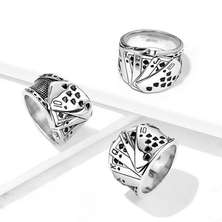 Fingerring Royal Straight Flush Silber