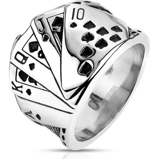 Fingerring Royal Straight Flush Silber