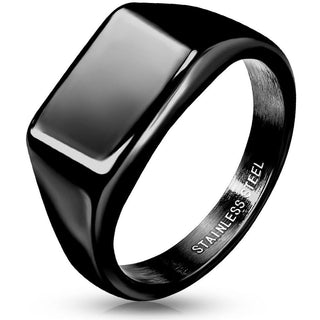 Fingerring Viereck Schwarz
