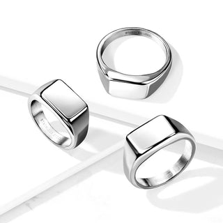 Fingerring Viereck Silber